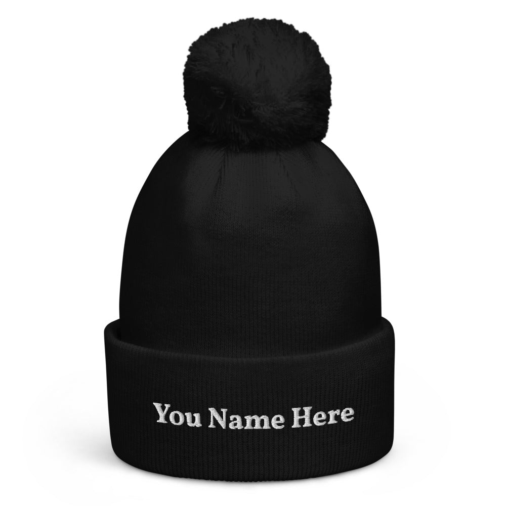 Add Your Name Pom pom beanie