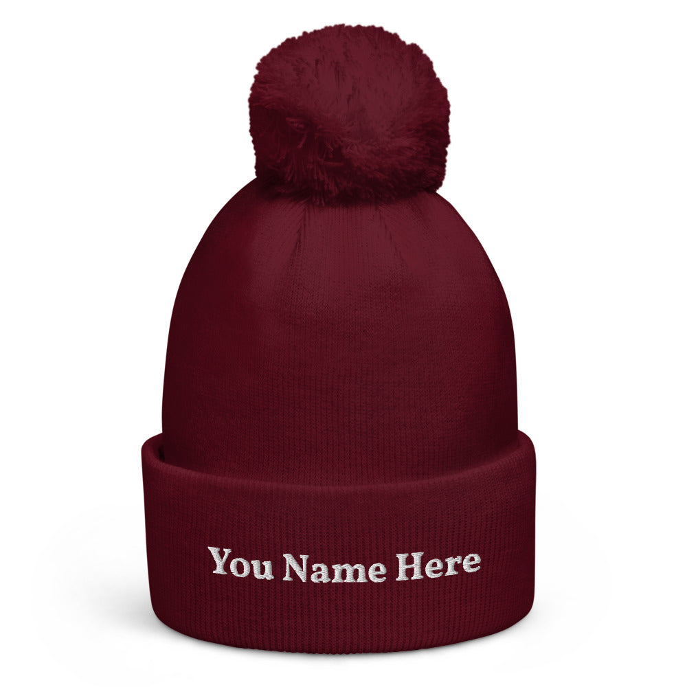 Add Your Name Pom pom beanie