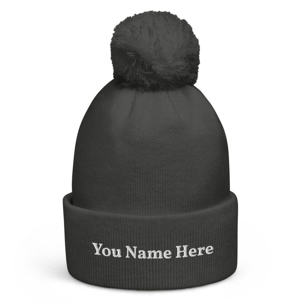 Add Your Name Pom pom beanie