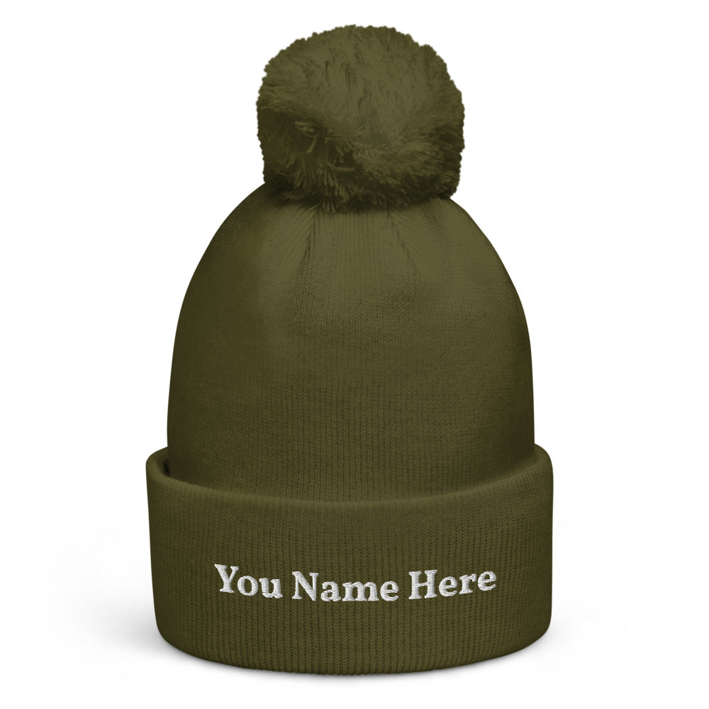 Add Your Name Pom pom beanie