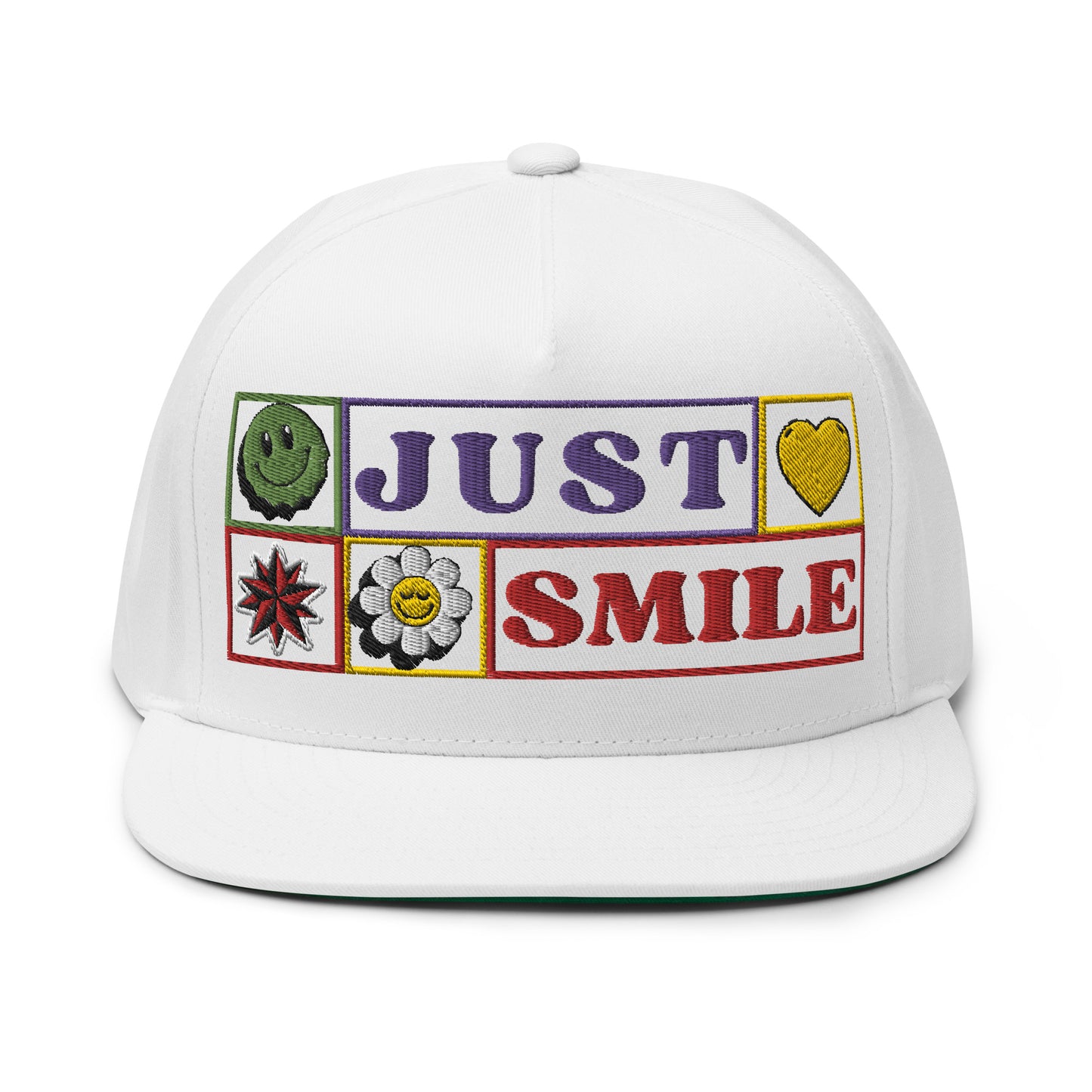 Just Smile Flat Bill Cap