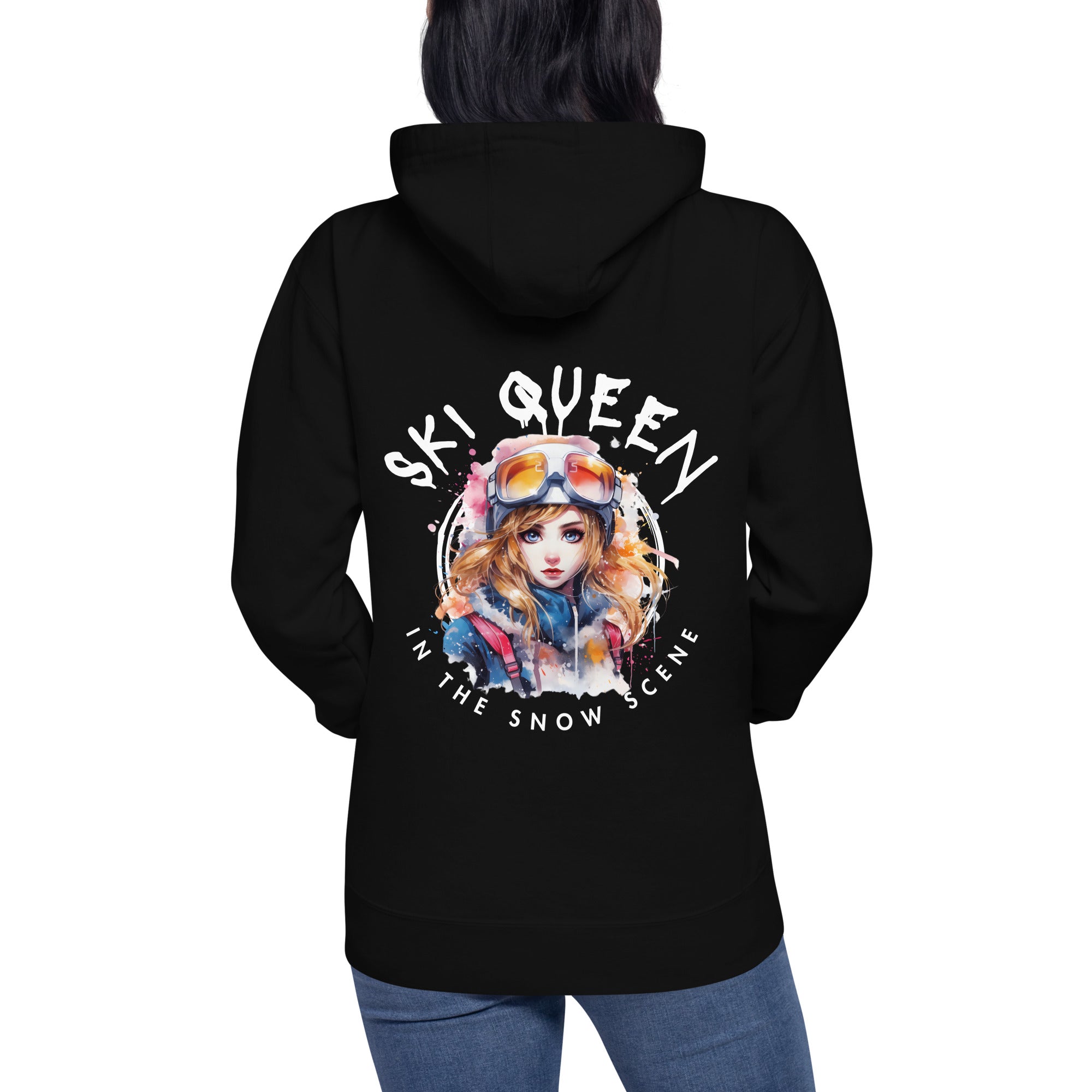Hoodie "Ski queen in the snow scene"