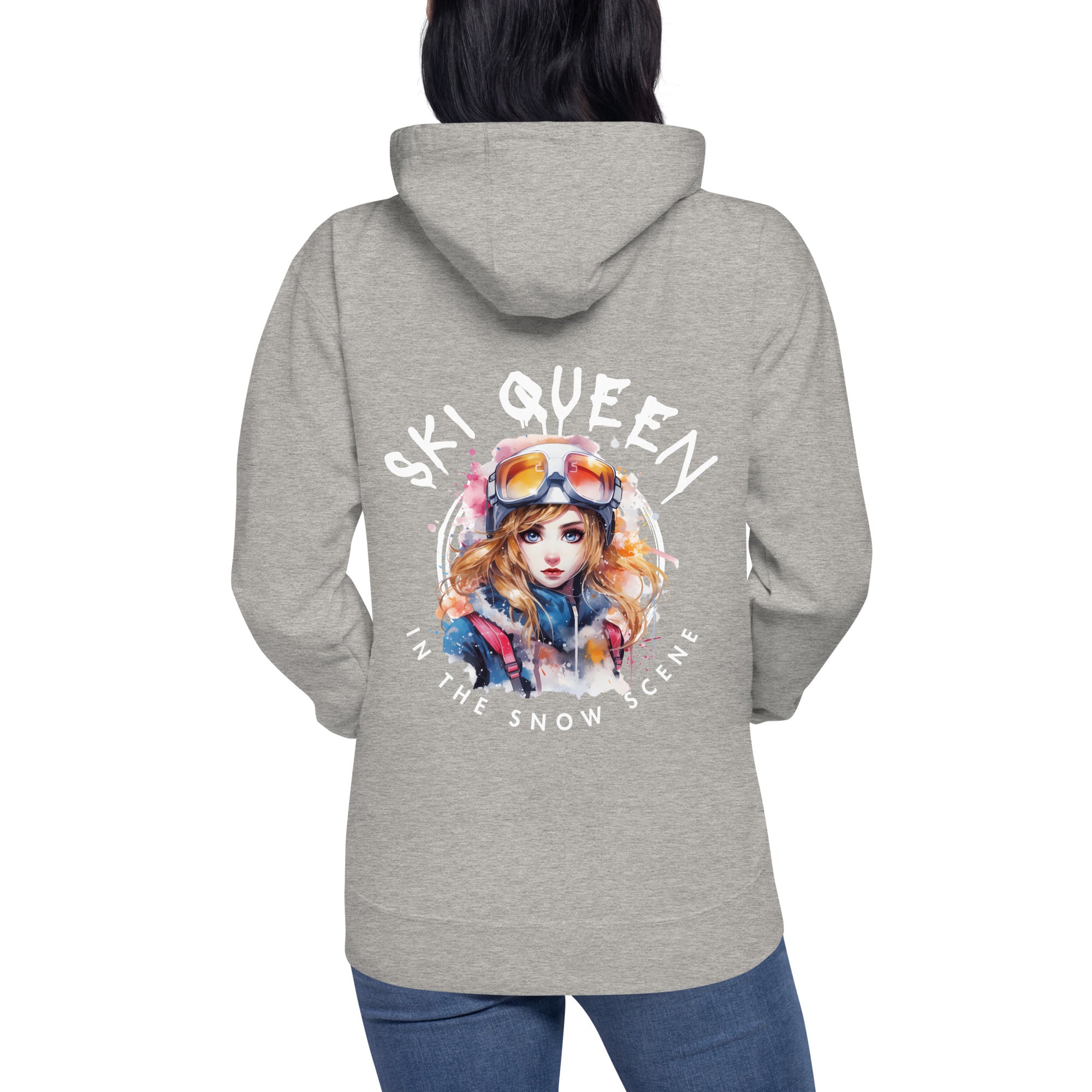 Hoodie "Ski queen in the snow scene"