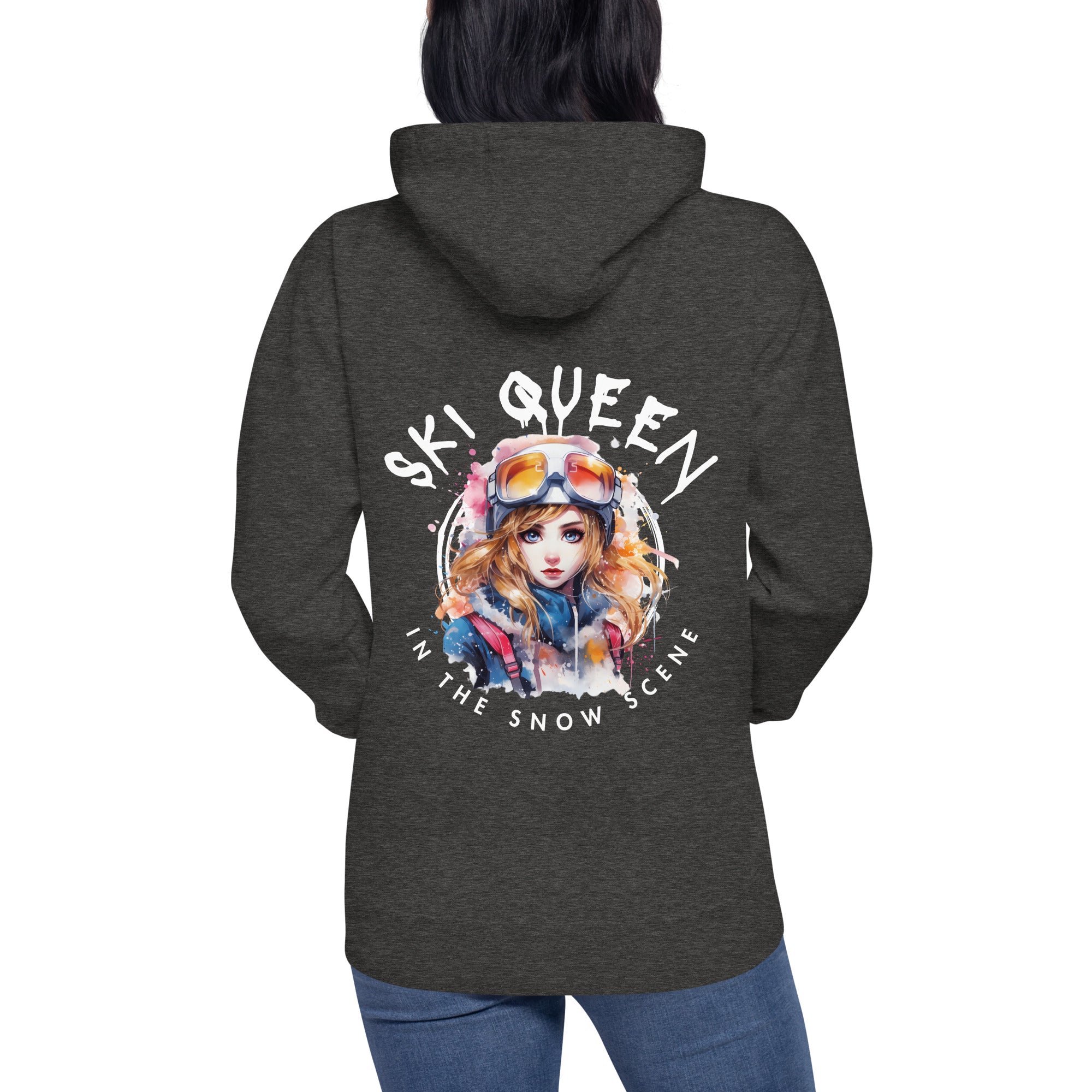 Hoodie "Ski queen in the snow scene"