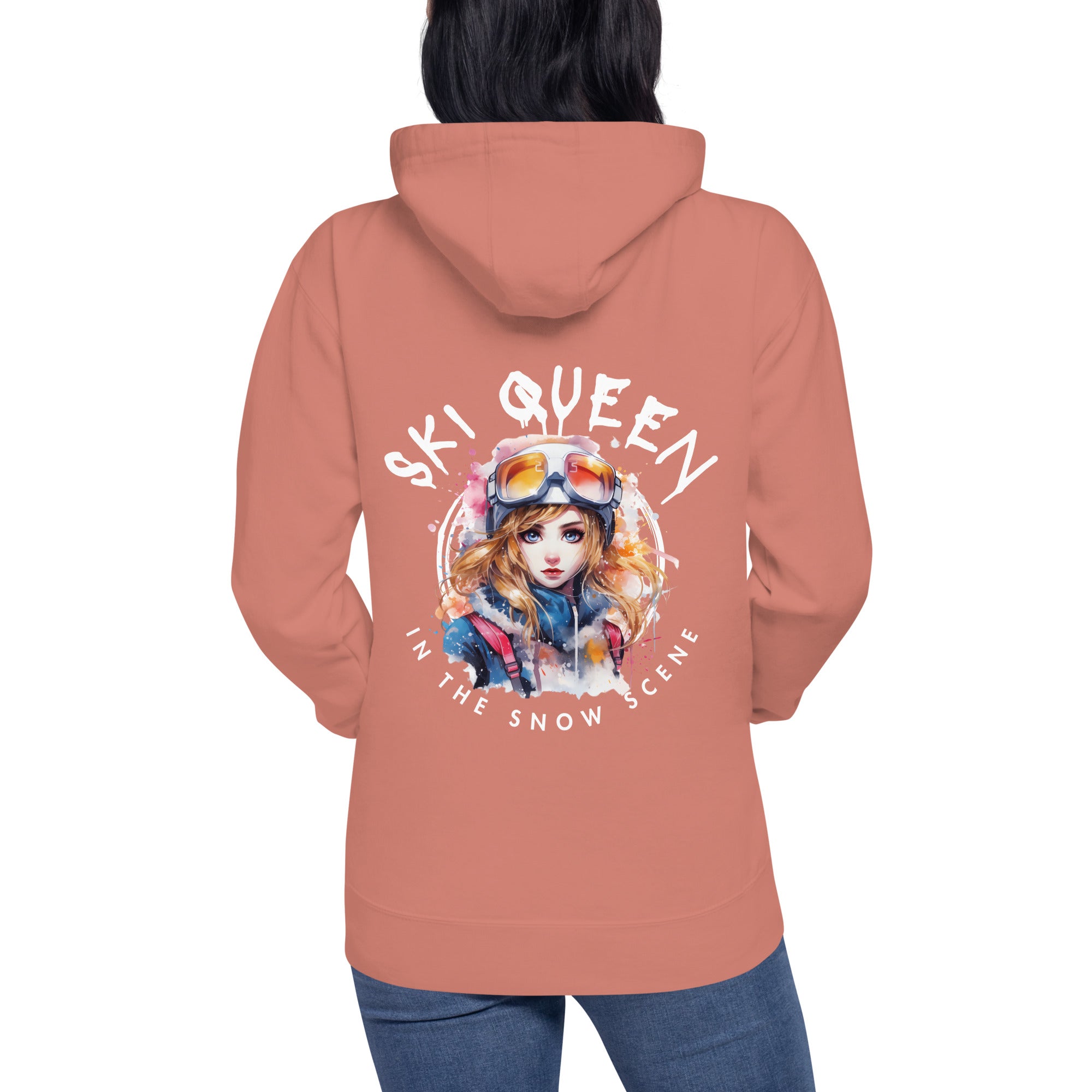 Hoodie "Ski queen in the snow scene"