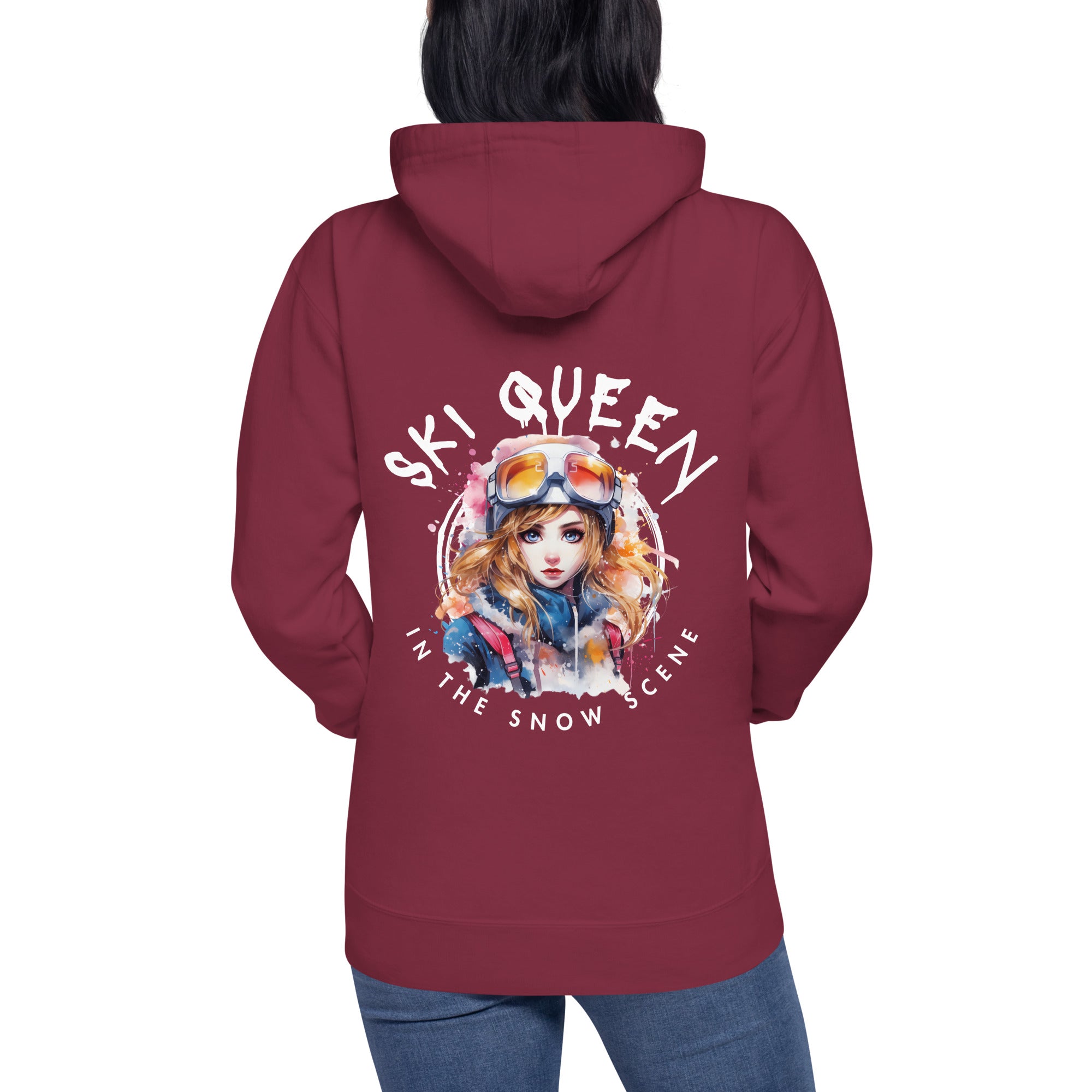 Hoodie "Ski queen in the snow scene"