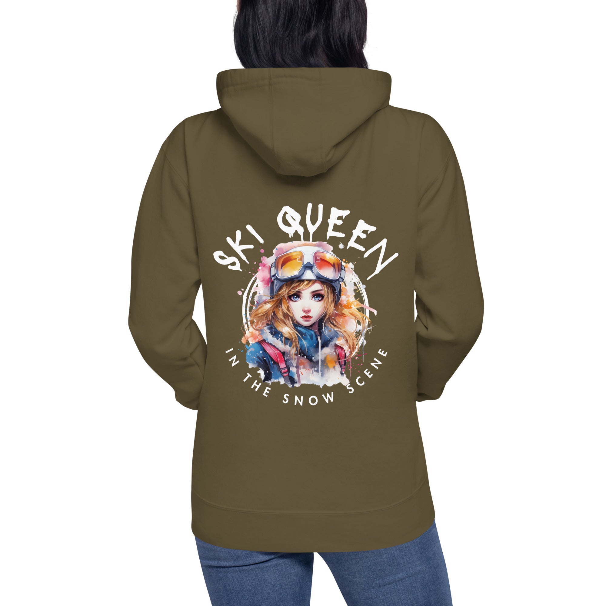 Hoodie "Ski queen in the snow scene"