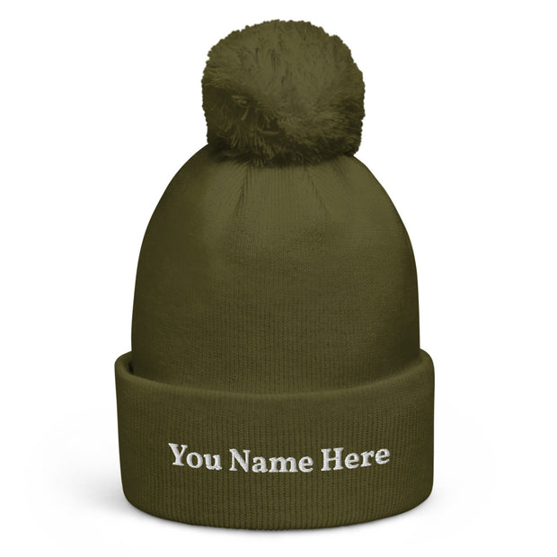 Add Your Name Pom pom beanie
