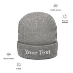 Add Your Own Text Design Your Recycled cuffed beanie