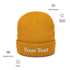 Add Your Own Text Design Your Recycled cuffed beanie
